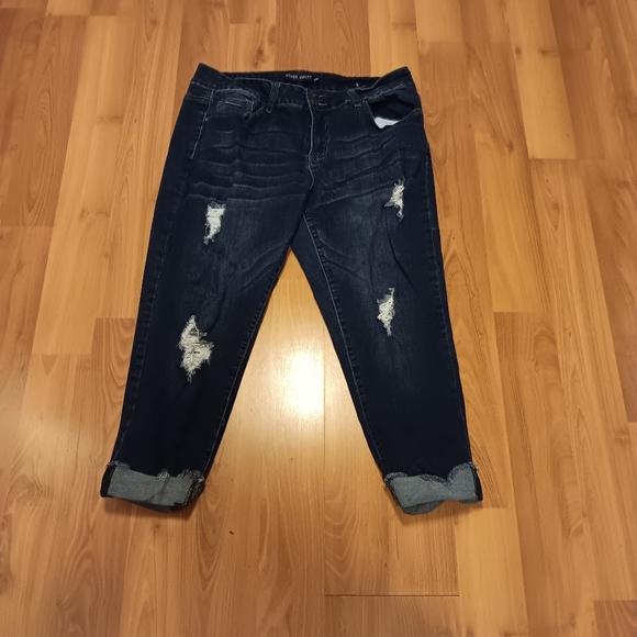 Vintage Violet Denim - Women's Cropped Distressed Jean